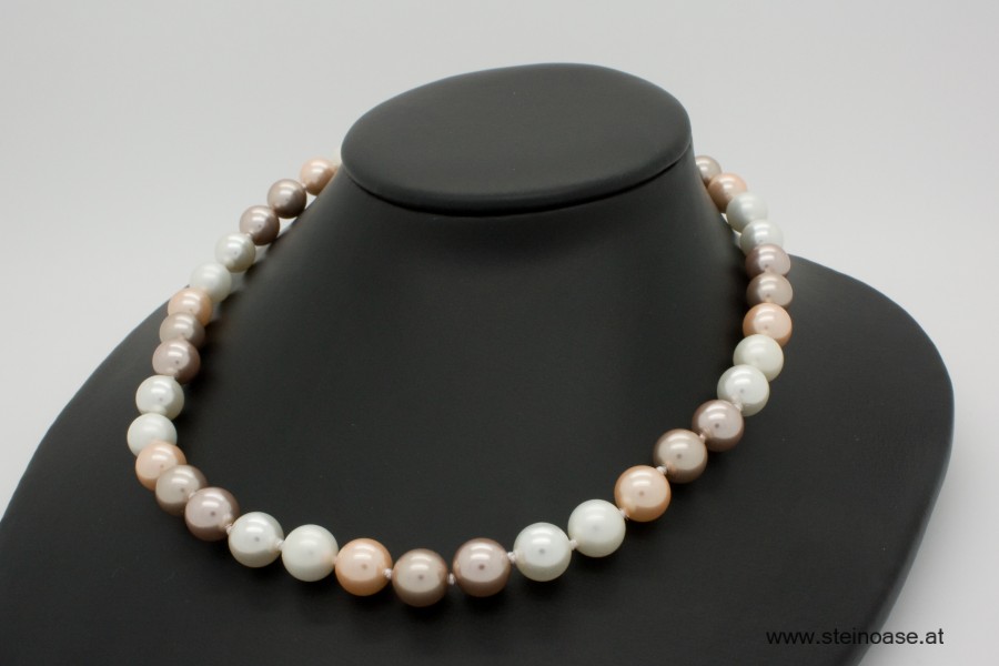 Kette Muschelkern-Perle mit Magnetverschluss 10mm